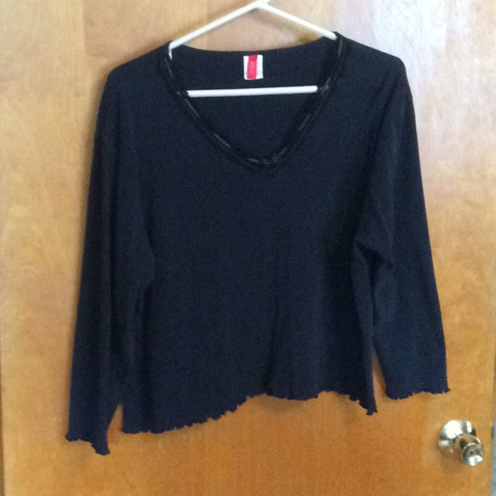 4/$10 $5 each Josie Black Tee with Pretty trim